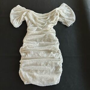 Hello Molly white sequin dress, size XS